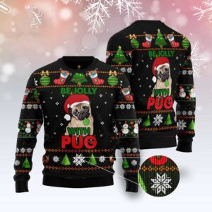 Pug Be Jolly Ugly Christmas Sweater, Dog…