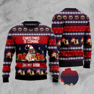 Pug Christmas Is Coming Ugly Christmas Sweater,…
