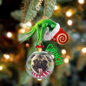 Pug Don’t Be A Grinch Christmas Ornament,…