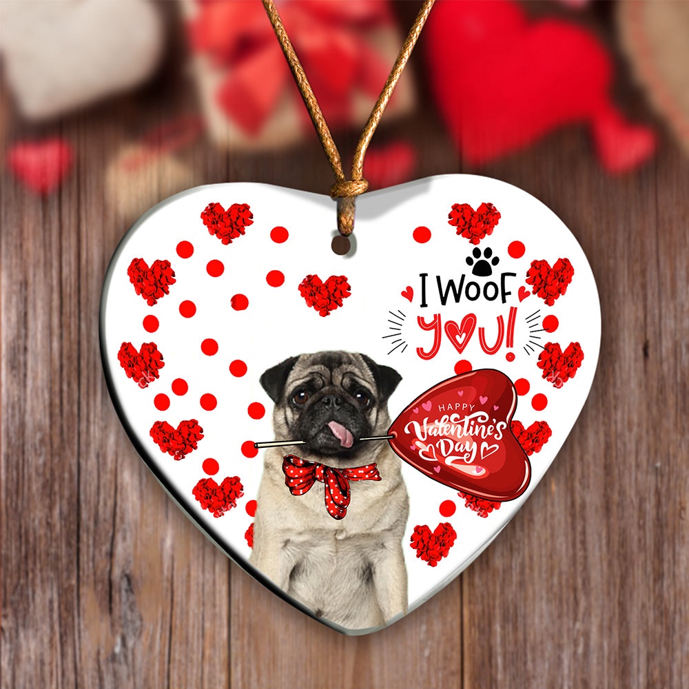 Pug Happy Valentine’s Day Ornament, Christmas Ornament, Dog Ornament, Xmas Dog Ornaments Pug Happy Valentine’s Day Ornament, Christmas Ornament, Dog Ornament, Xmas Dog Ornaments
