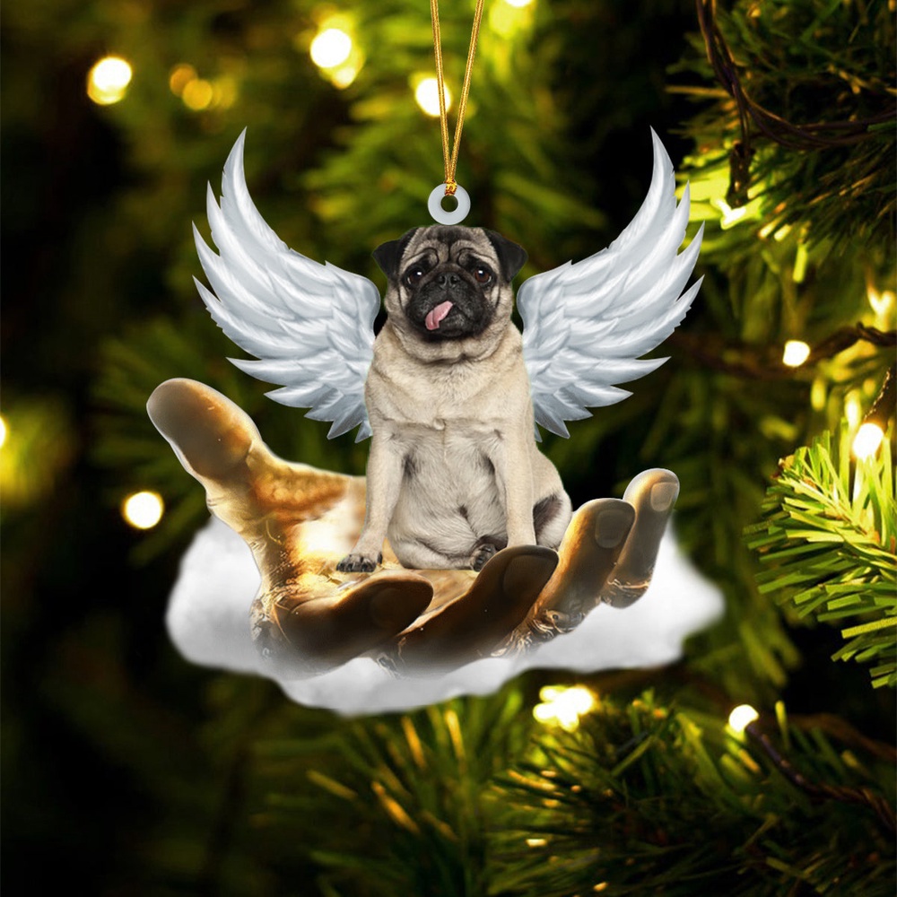 Pug On The Hands Of Jesus Ornament, Christmas Ornament, Dog Ornament, Xmas Dog Ornaments Pug On The Hands Of Jesus Ornament, Christmas Ornament, Dog Ornament, Xmas Dog Ornaments