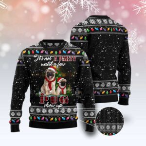 Pug Show Up Ugly Christmas Sweater, Dog…