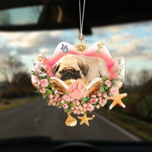 Pug Sleeping In The Seashell Ornament, Christmas…
