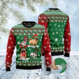 Pug Snow Day Ugly Christmas Sweater, Dog…