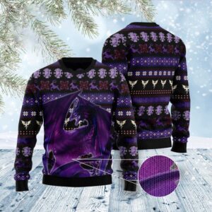 Purple Dragon Ugly Christmas Sweater, Christmas Sweater,…
