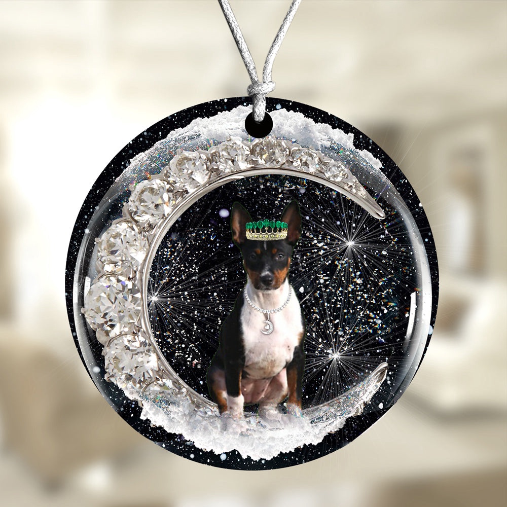 Rat-Terrier With Crown Diamond Ornament, Christmas Ornament, Dog Ornament, Xmas Dog Ornaments Rat-Terrier With Crown Diamond Ornament, Christmas Ornament, Dog Ornament, Xmas Dog Ornaments