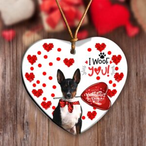 Rat Terrier Happy Valentine’s Day Ornament, Christmas…