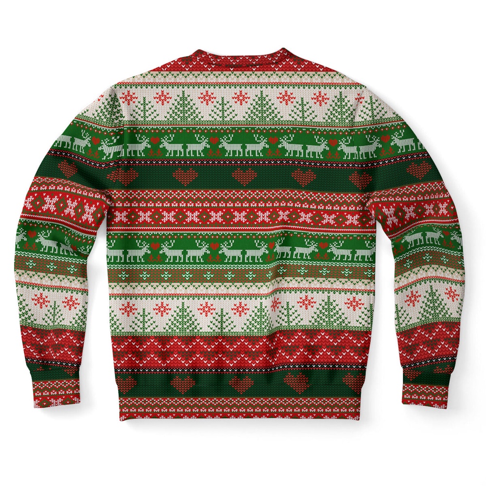 Reindeer In Love Pattern Ugly Christmas Sweater, Christmas Sweater, Ugly Sweater, Funny Xmas Sweaters