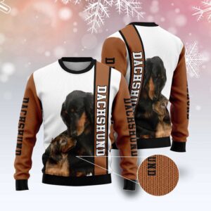 Rescued Dachshund Ugly Christmas Sweater, Christmas Sweater,…