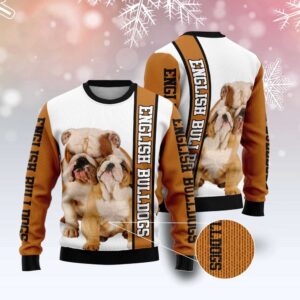 Rescued English Bulldog Ugly Christmas Sweater, Dog…