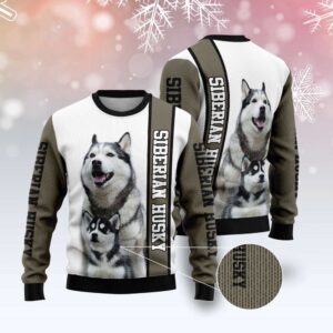 Rescued Siberian Husky Ugly Christmas Sweater, Dog…