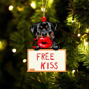 Rottweiler Free Kiss Christmas Ornament, Christmas Ornament,…
