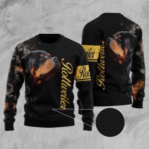 Rottweiler Half Cool Ugly Christmas Sweater, Dog…