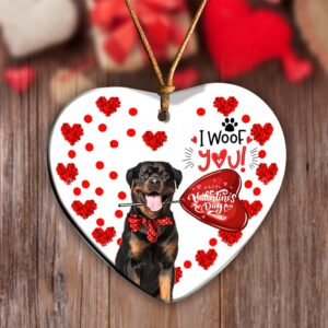 Rottweiler Happy Valentine’s Day Ornament, Christmas Ornament,…