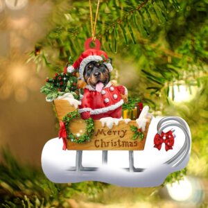 Rottweiler Merry Christmas Ornament, Christmas Ornament, Dog…