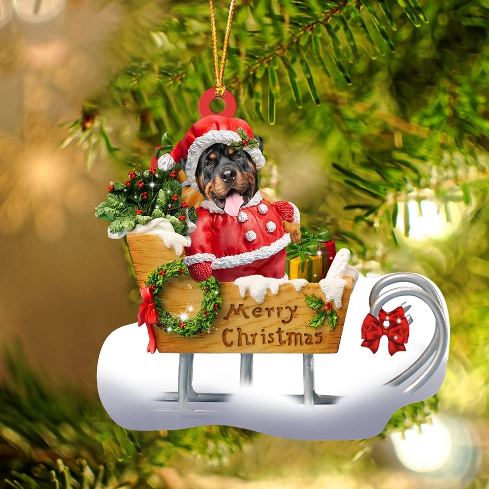 Rottweiler Merry Christmas Ornament, Christmas Ornament, Dog Ornament, Xmas Dog Ornaments Rottweiler Merry Christmas Ornament, Christmas Ornament, Dog Ornament, Xmas Dog Ornaments