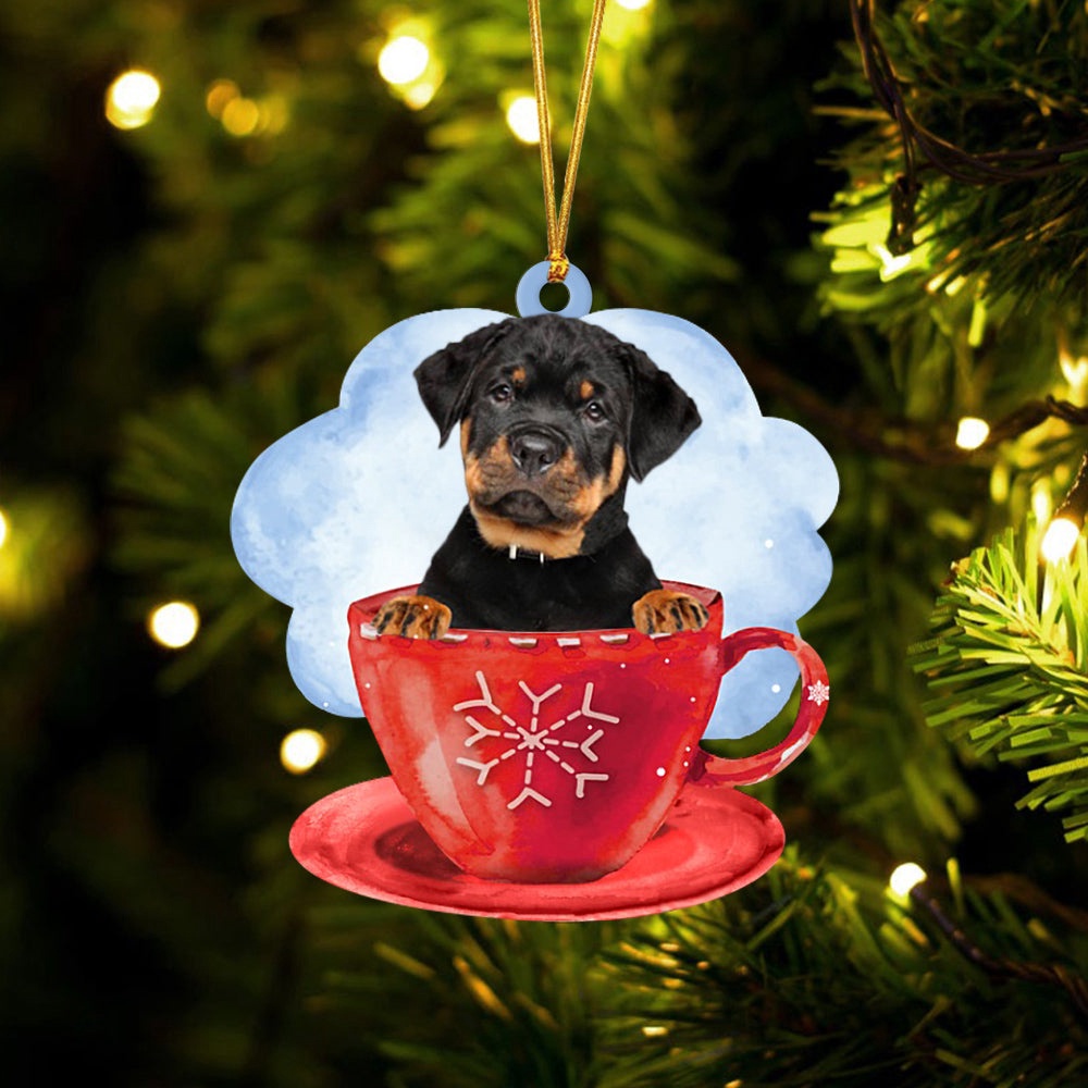 Rottweiler On The Cup Christmas Ornament, Christmas Ornament, Dog Ornament, Xmas Dog Ornaments Rottweiler On The Cup Christmas Ornament, Christmas Ornament, Dog Ornament, Xmas Dog Ornaments