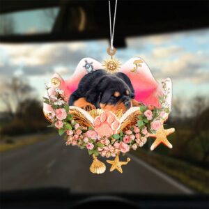 Rottweiler Sleeping In The Seashell Ornament, Christmas…