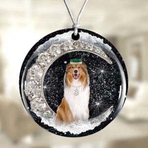 Rough-Collie With Crown Diamond Ornament, Christmas Ornament,…