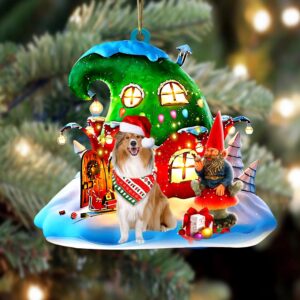 Rough Collie With Rudolph’s House Christmas Ornament,…