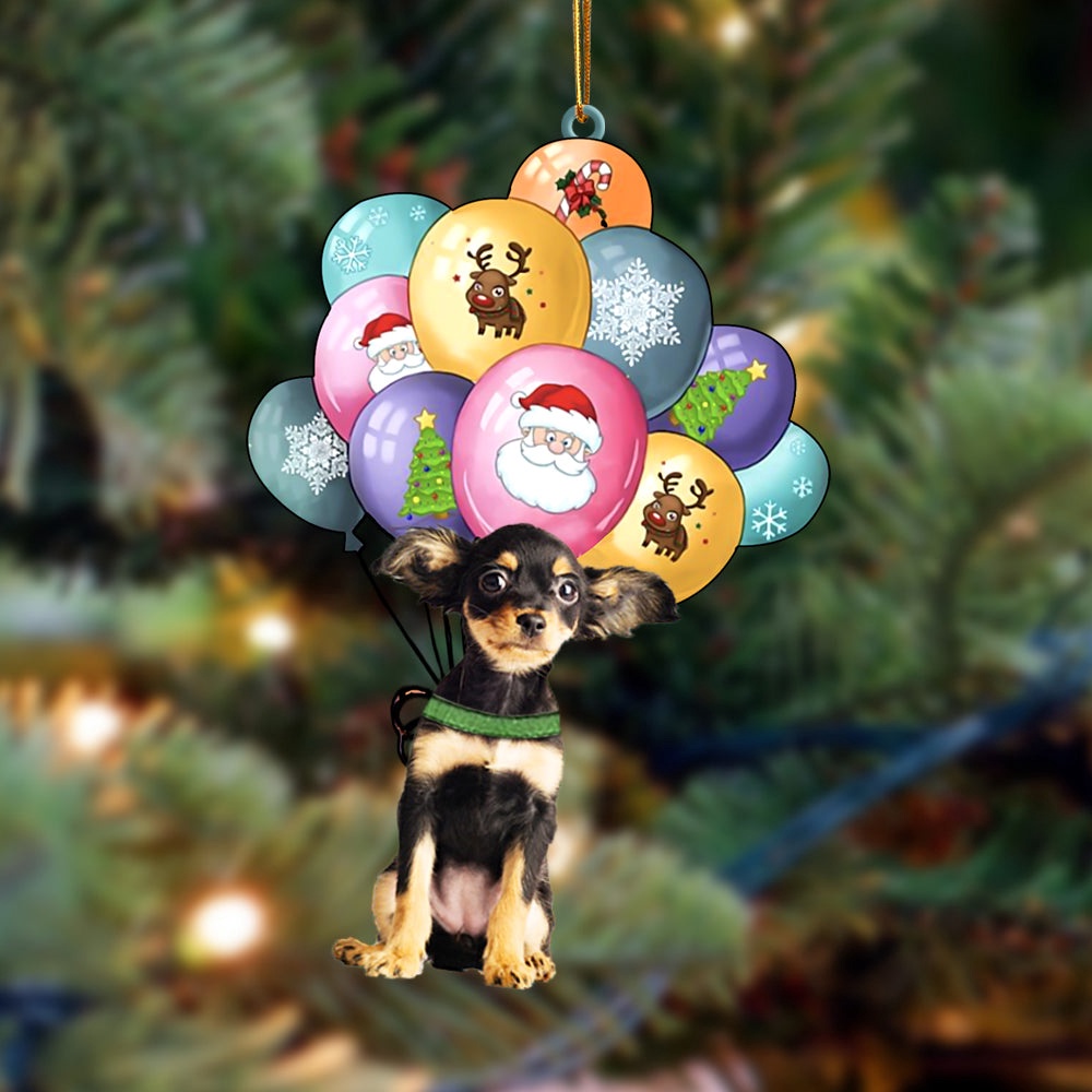Russkiy Toy With Balloons Christmas Ornament, Christmas Ornament, Dog Ornament, Xmas Dog Ornaments Russkiy Toy With Balloons Christmas Ornament, Christmas Ornament, Dog Ornament, Xmas Dog Ornaments