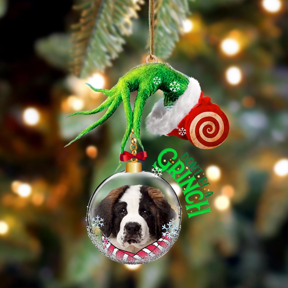 Saint Bernard Don’t Be A Grinch Christmas Ornament, Christmas Ornament, Dog Ornament, Xmas Dog Ornaments Saint Bernard Don’t Be A Grinch Christmas Ornament, Christmas Ornament, Dog Ornament, Xmas Dog Ornaments