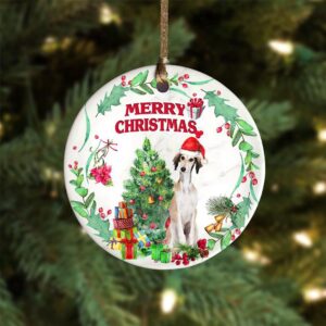 Saluki Tree Merry Christmas Ornament, Christmas Ornament,…