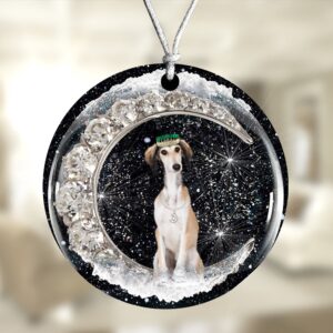 Saluki With Crown Diamond Ornament, Christmas Ornament,…