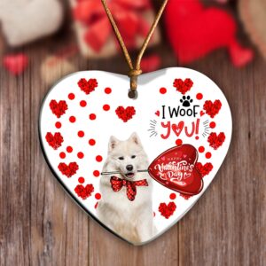 Samoyed Happy Valentine’s Day Ornament, Christmas Ornament,…