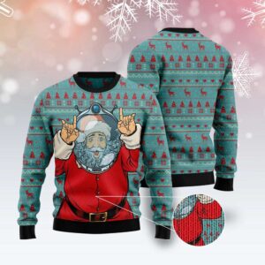 Santa Claus Astronaut Ugly Christmas Sweater, Christmas…