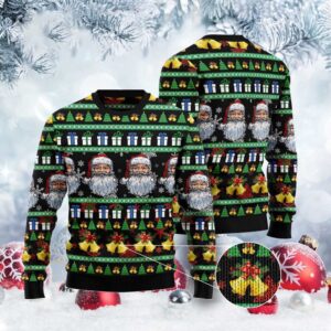 Santa Claus Jingle Bell Ugly Christmas Sweater,…