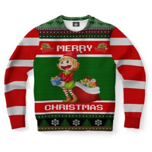 Santa Elf Ugly Christmas Sweater, Christmas Sweater,…