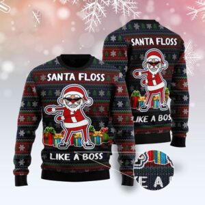 Santa Floss Ugly Christmas Sweater, Christmas Sweater,…