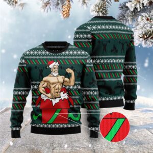 Santa Gymnastic Ugly Christmas Sweater, Christmas Sweater,…