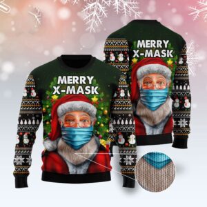 Santa Merry Xmas Ugly Christmas Sweater, Christmas…