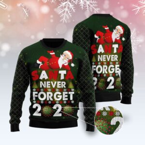 Santa Never Forget Ugly Christmas Sweater, Christmas…