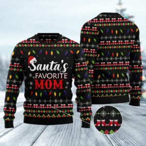 Santa’S Favorite Mom Ugly Christmas Sweater, Christmas…