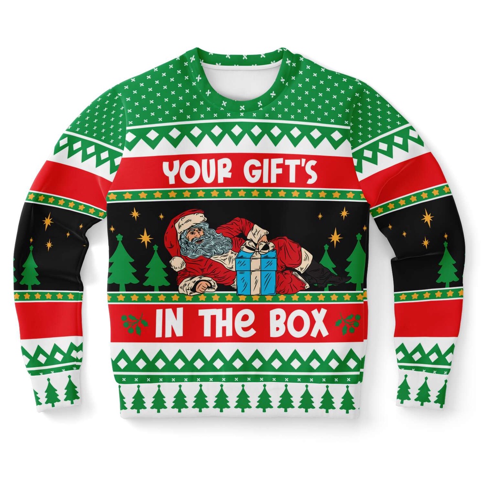 Santa Your Gift’s In The Box Ugly Christmas Sweater, Christmas Sweater, Ugly Sweater, Funny Xmas Sweaters Santa Your Gift’s In The Box Ugly Christmas Sweater, Christmas Sweater, Ugly Sweater, Funny Xmas Sweaters