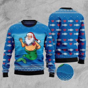 Satan Claus Mermaid Ugly Christmas Sweater, Christmas…