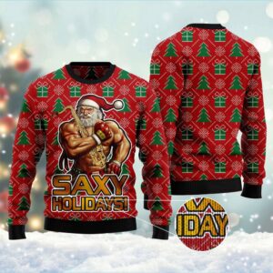 Saxy Holidays Ugly Christmas Sweater, Christmas Sweater,…