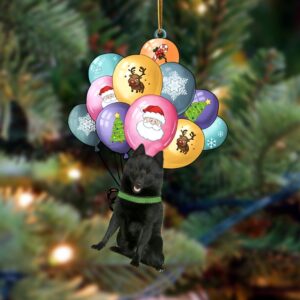 Schipperke With Balloons Christmas Ornament, Christmas Ornament,…