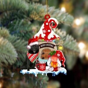 Schipperke With Mushroom House Christmas Ornament, Christmas…