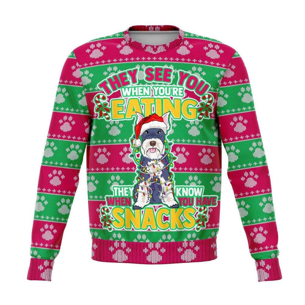Schnauzer They Know When You Have Snacks Christmas Ugly Sweater, Christmas Sweater, Ugly Sweater, Funny Xmas Sweaters Schnauzer They Know When You Have Snacks Christmas Ugly Sweater, Christmas Sweater, Ugly Sweater, Funny Xmas Sweaters