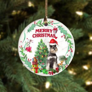 Schnauzer Tree Merry Christmas Ornament, Christmas Ornament,…