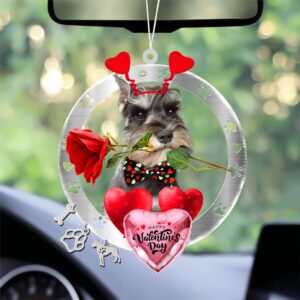 Schnauzer With Rose & Heart Balloon Ornament,…