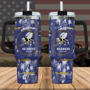 Seabee Custom Name Stanley Tumbler 40Oz, Veteran…