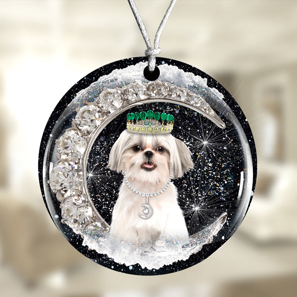 Shih-Tzu2 With Crown Diamond Ornament, Christmas Ornament, Dog Ornament, Xmas Dog Ornaments Shih-Tzu2 With Crown Diamond Ornament, Christmas Ornament, Dog Ornament, Xmas Dog Ornaments