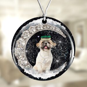 Shih-Tzu With Crown Diamond Ornament, Christmas Ornament,…