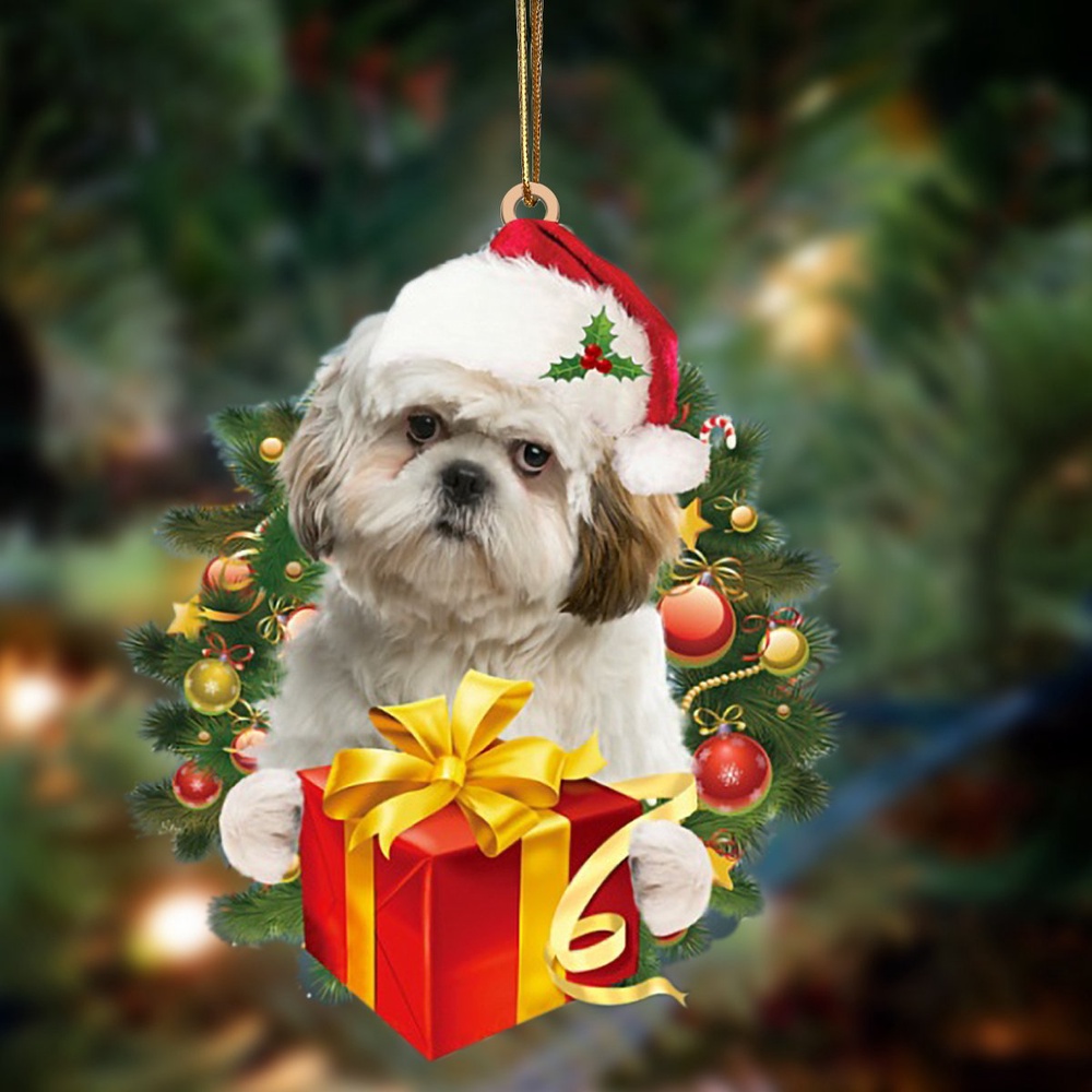 Shih Tzu-Dogs give gifts Hanging Ornament, Christmas Ornament, Dog Ornament, Xmas Dog Ornaments Shih Tzu-Dogs give gifts Hanging Ornament, Christmas Ornament, Dog Ornament, Xmas Dog Ornaments
