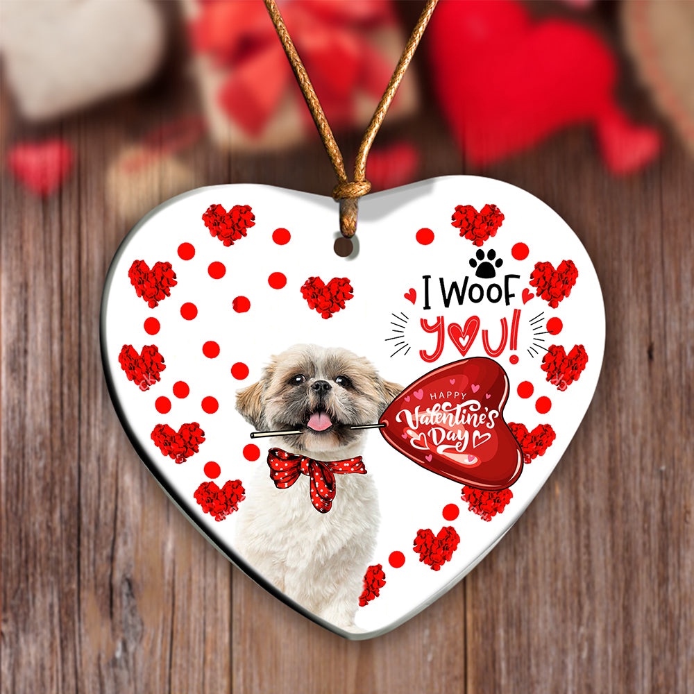 Shih Tzu Happy Valentine’s Day Ornament, Christmas Ornament, Dog Ornament, Xmas Dog Ornaments Shih Tzu Happy Valentine’s Day Ornament, Christmas Ornament, Dog Ornament, Xmas Dog Ornaments